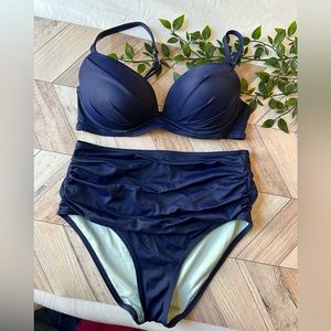 Victoria’s Secret Navy High Waisted Padded Bikini set